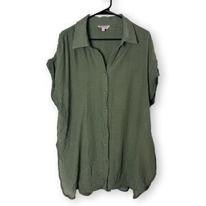Nanette Lepore Olive Green Sleeveless Flowy Top Blouse